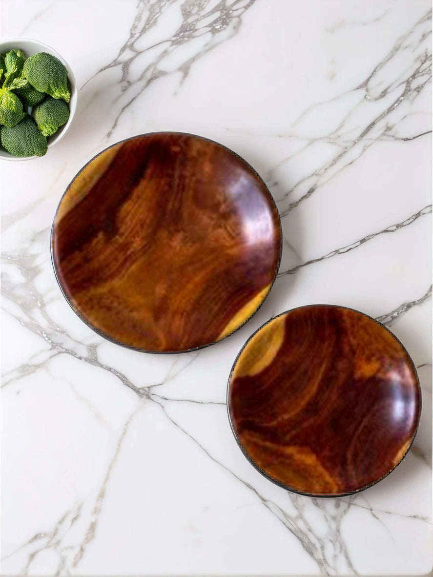 2 Sets Natural Wooden Plates